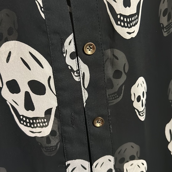 Y2K vintage Boutique Sheer Skull blouse - Picture 2 of 10